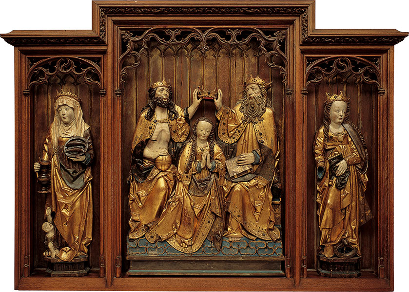 De kroning van Maria met heiligen