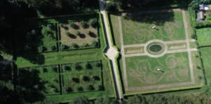 Afbeelding Tuin bovenaanzicht kasteel huis bergh